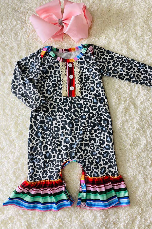 Leopard Long Sleeve Baby Romper