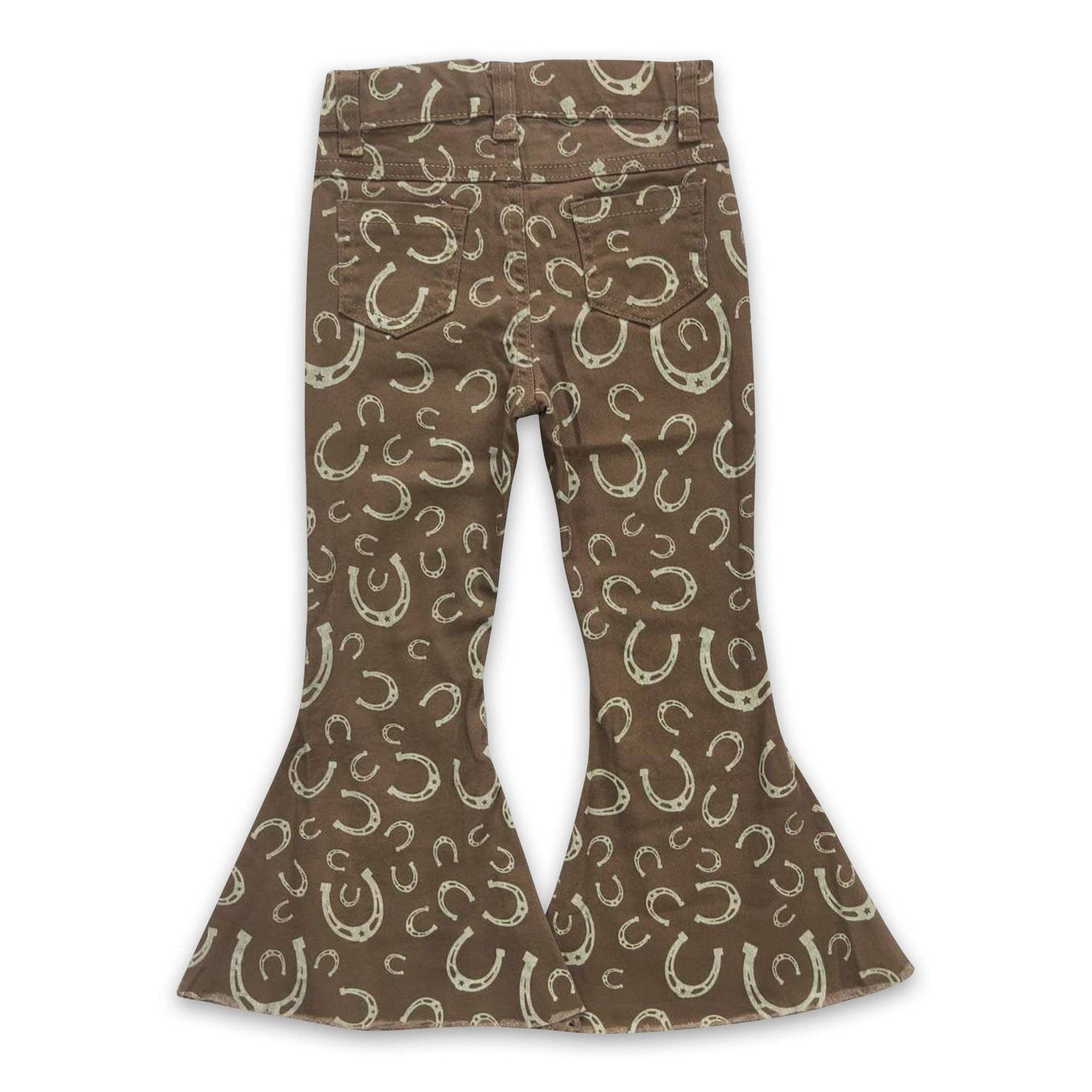 Brown Horseshoes Denim Girls Jeans