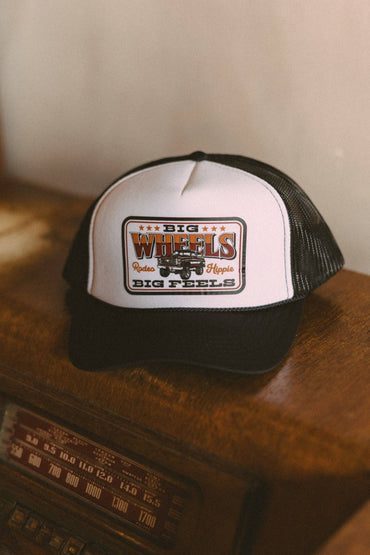Black & White Big Wheels Trucker Hat