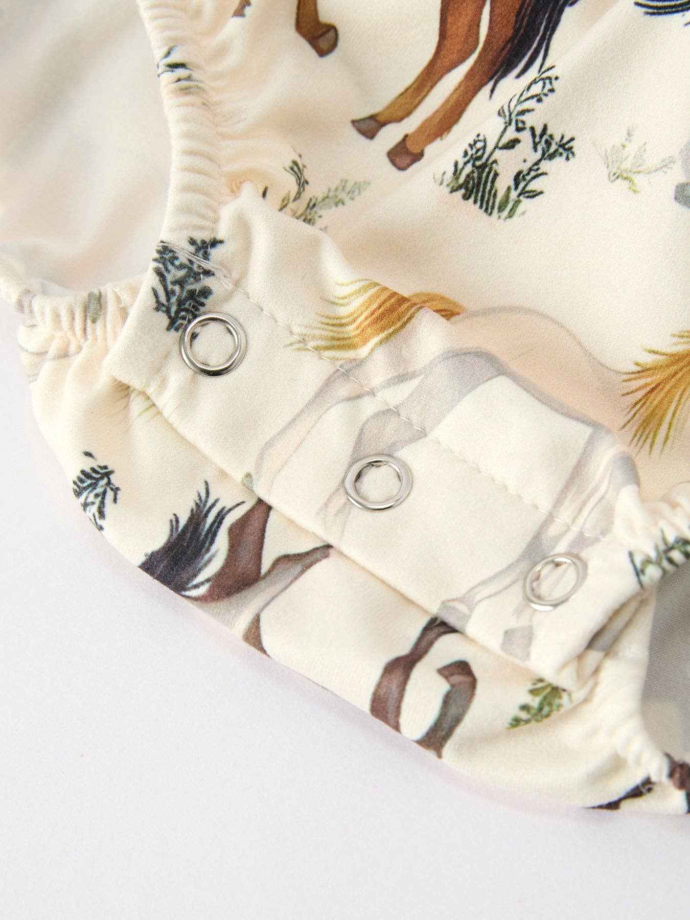 Girl's Western Horse Ruffle Romper