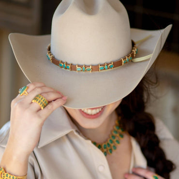 Desert Flower Hat Band - Turquoise