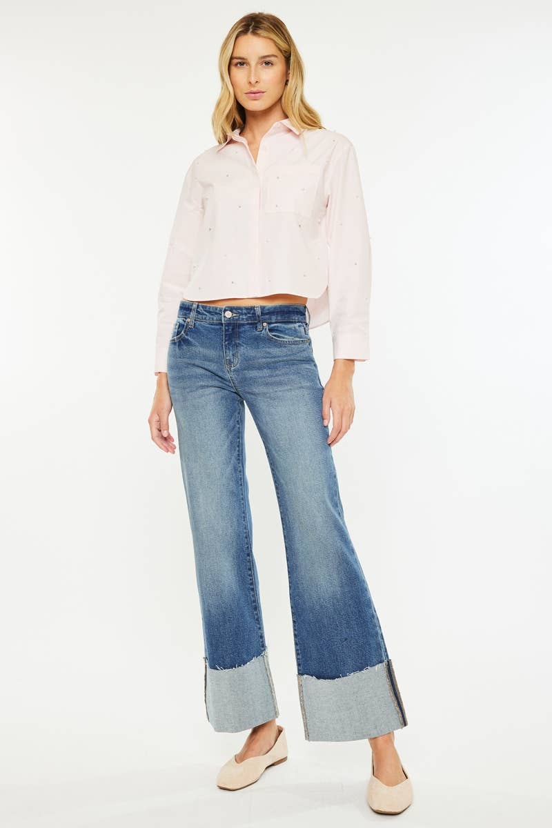 KanCan Sierra Mid Rise Wide Leg Jeans