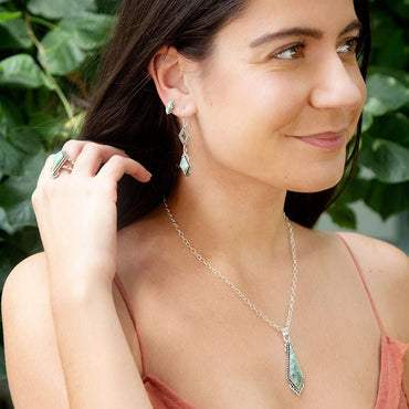 Barse Anenome Petite Turquoise and Sterling Silver Stud Earrings