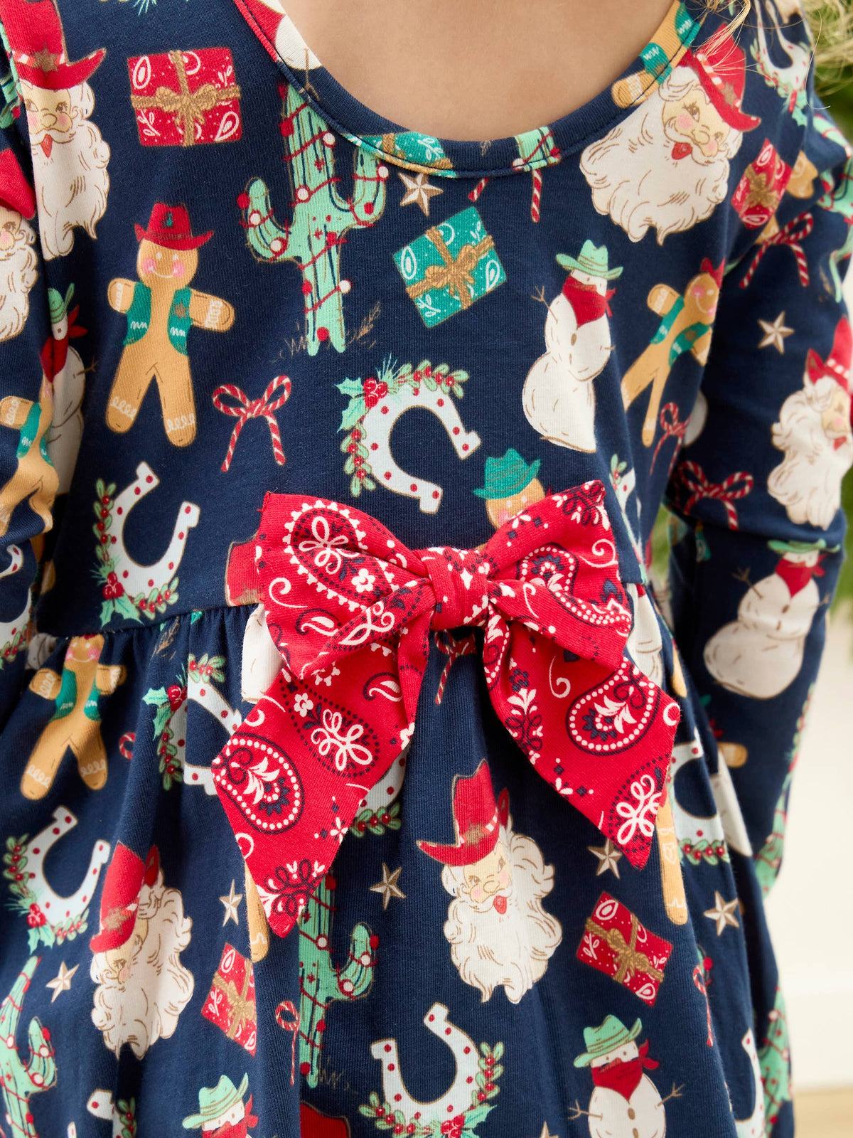 Girls Giddy Up Santa Twirl Dress