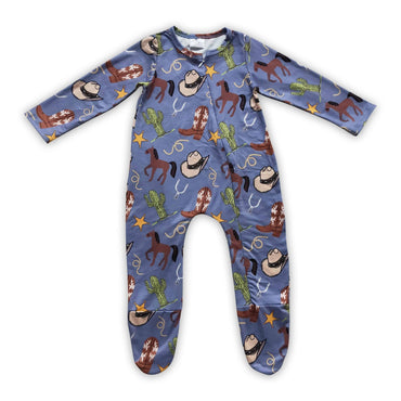 Boots Horse & Hats Baby Footed Pajamas