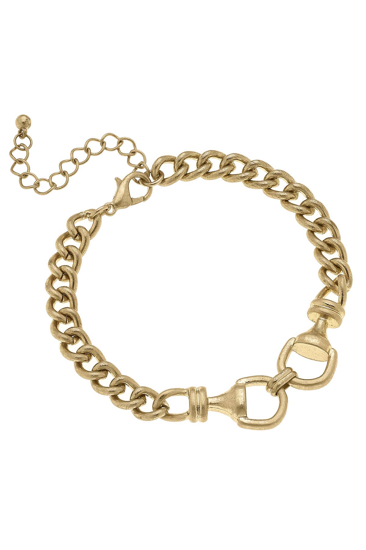Canvas Style Jacklynn Linked Horsebit Bracelet in Shiny Gold