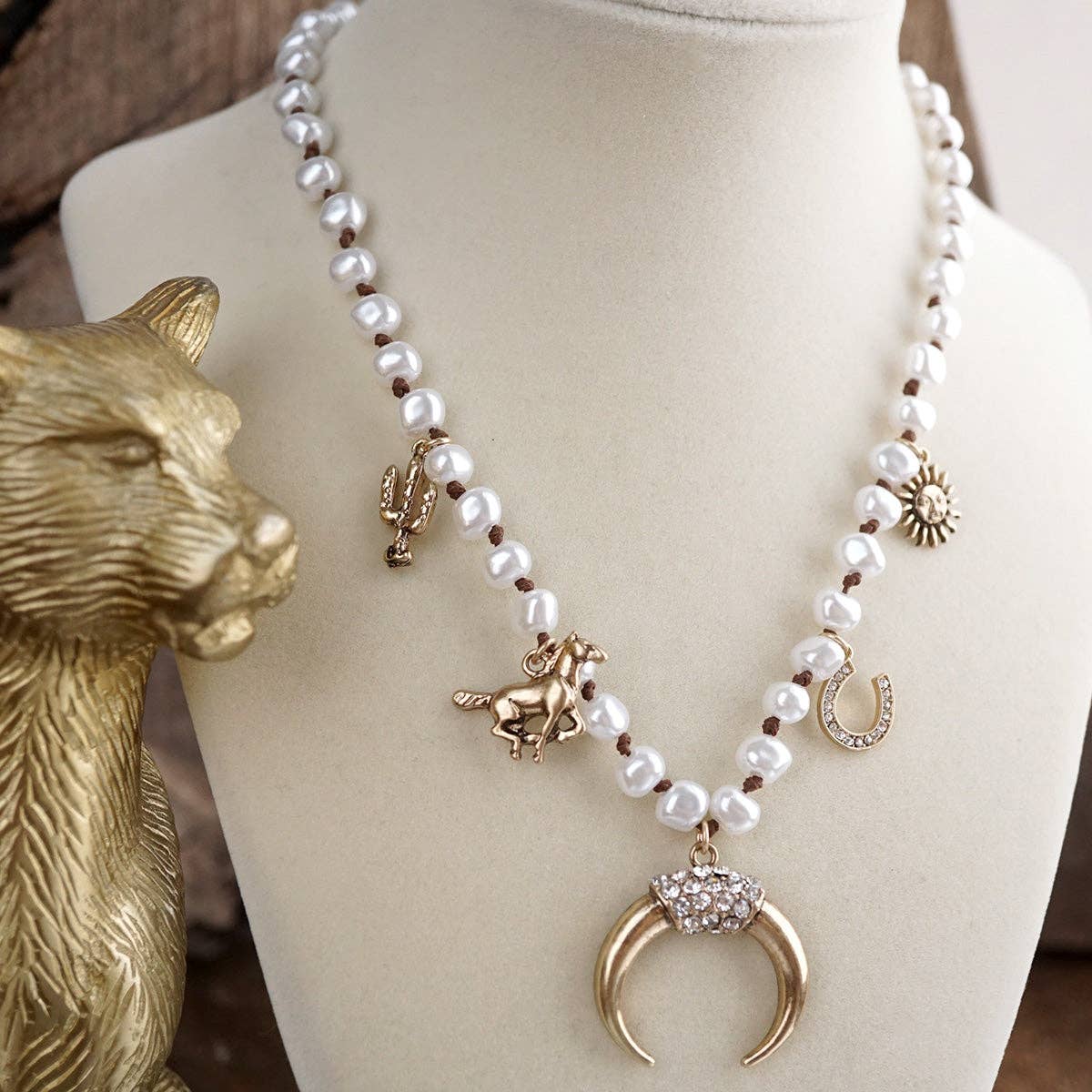 PennyLine Inc. Cowgirl Story – Pearl Charm Necklace