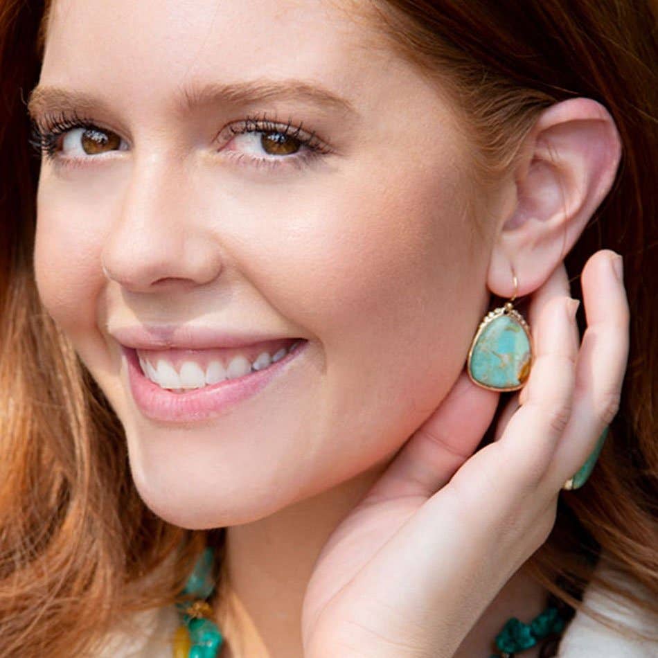 Barse Agave Genuine Turquoise Earrings