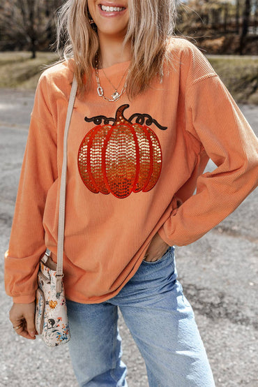 Pumpkin Corded Pullover