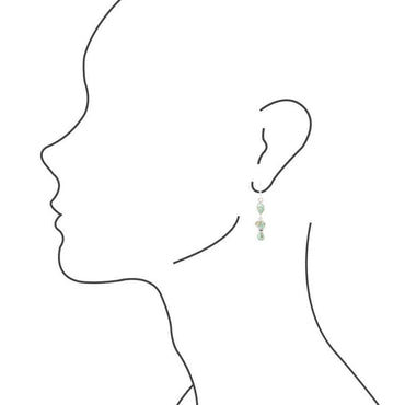 Barse Linear Triple Stone Turquoise and Sterling Silver Earrings