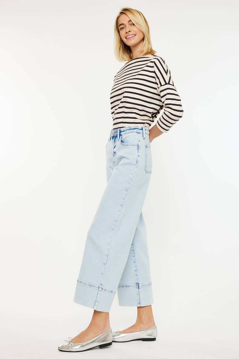 KanCan Kassie Essentials Cropped Wide Leg Jeans