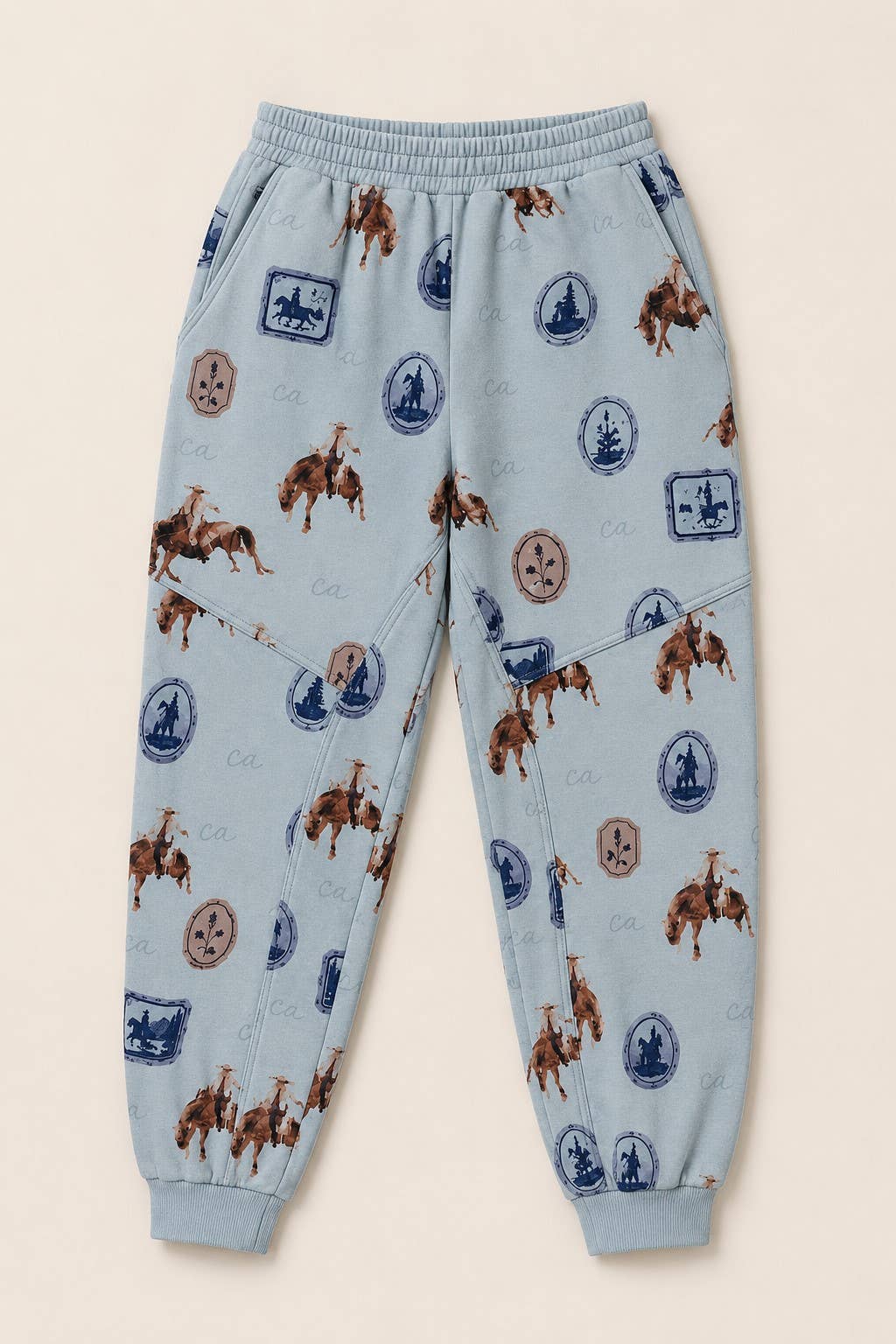 Blue B Printed French Terry Sweatshirt Jogger Set