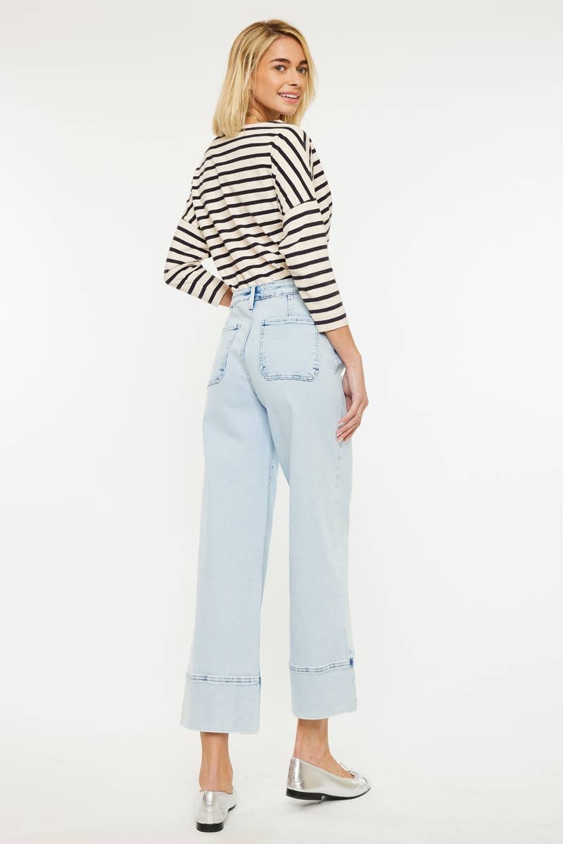 KanCan Kassie Essentials Cropped Wide Leg Jeans