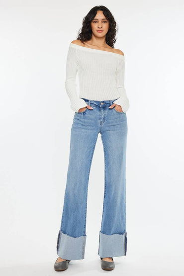 KanCan Emma Mid Rise Wide Flare Jeans