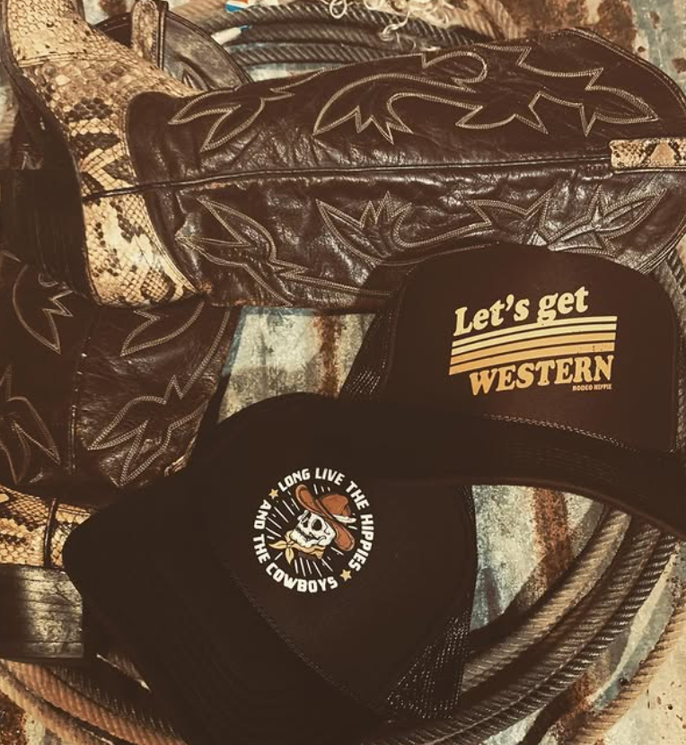 Black Let's Get Western Trucker Hat