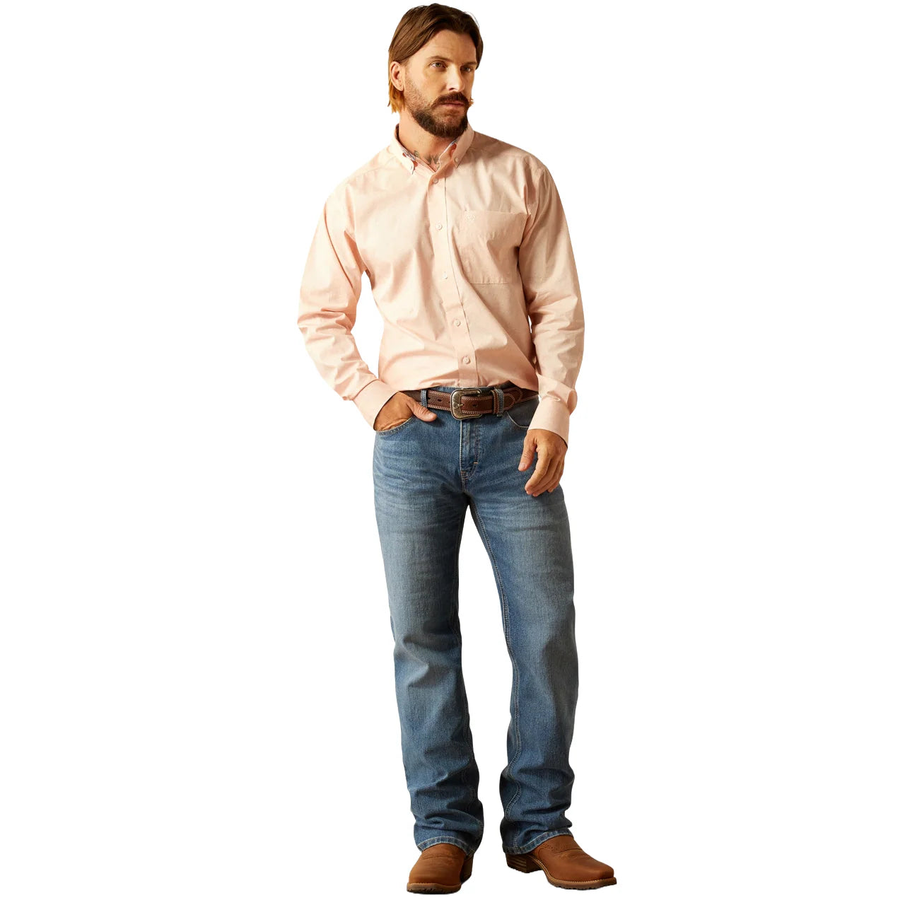 Ariat Wrinkle Free Ashton Pink Classic Fit Button Down Shirt