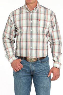 Cinch Plaid Button-Down Western Shirt - Multi