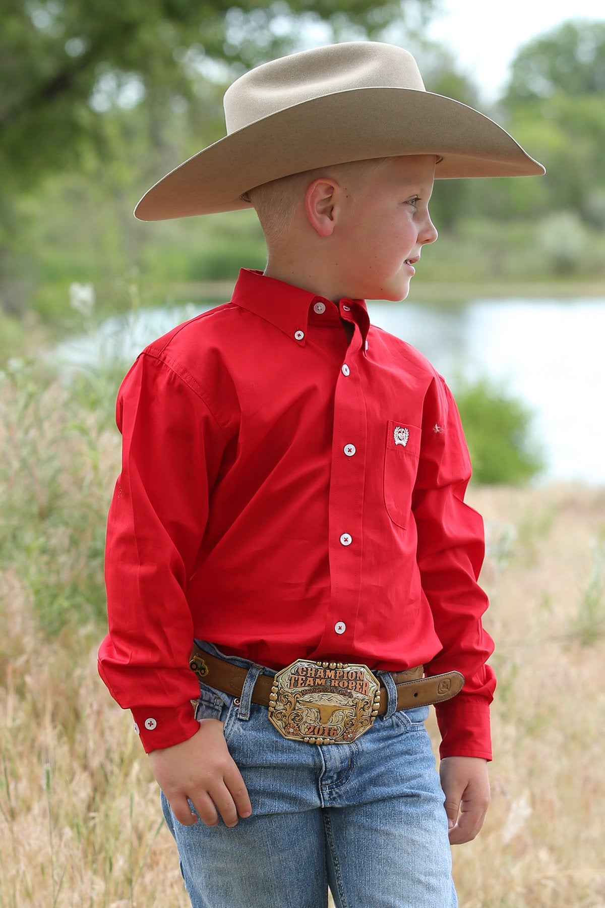 Cinch Boy's Solid Button-Down Western Shirt
