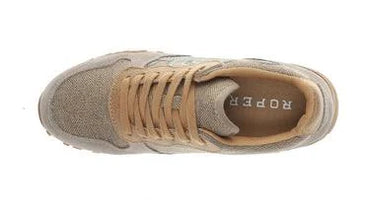 Roper Beige Suede & Western Stitch Sneakers