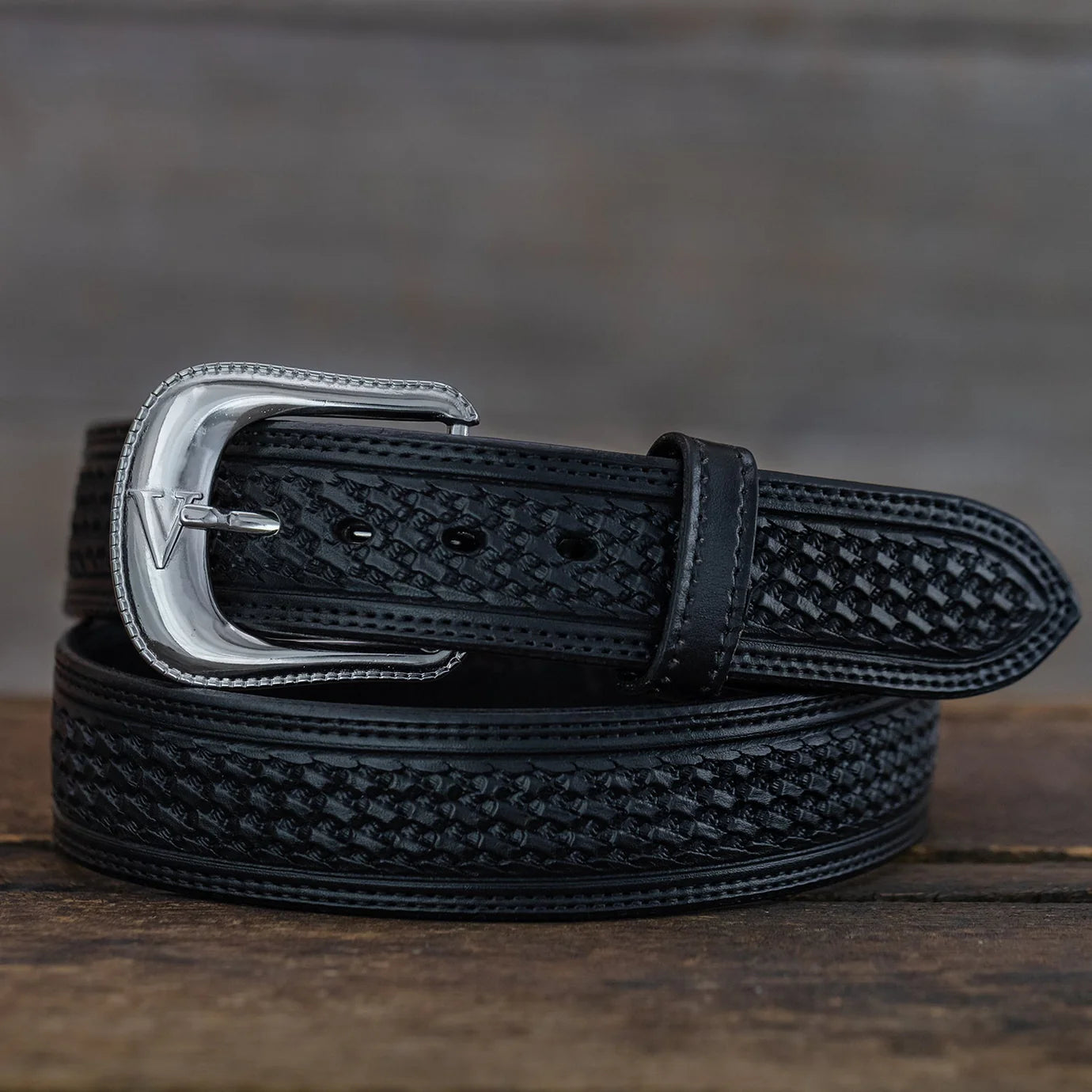 Vogt Black Basket Weave Belt
