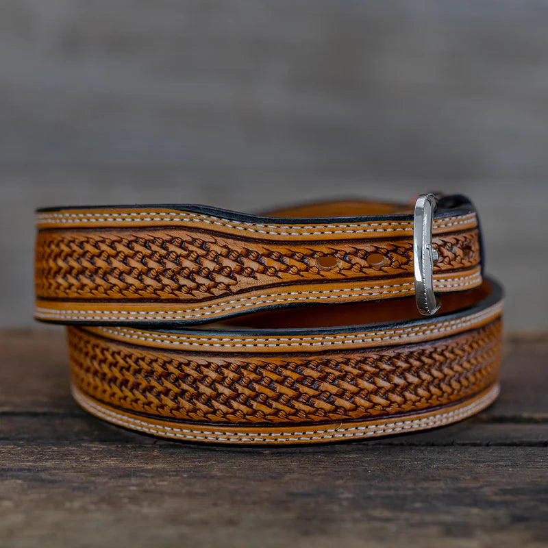 Vogt Silversmith Russet Basket Weave Taper Belt