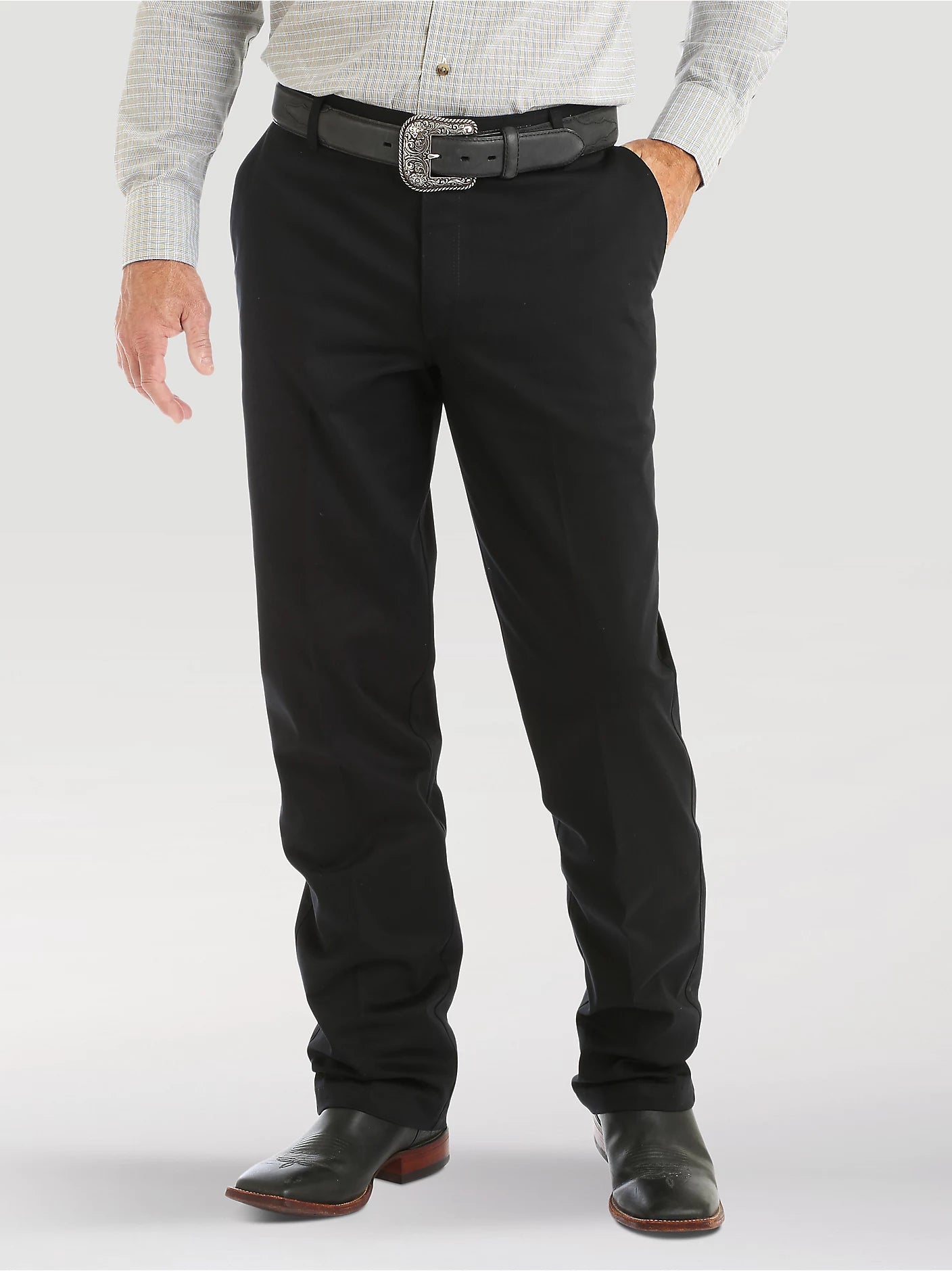Wrangler Riata 1000096BK Casuals Flat Front Relaxed Fit Pants