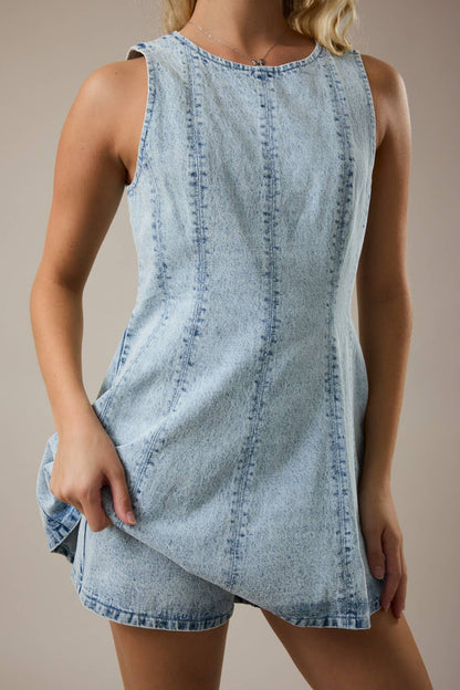 Flare Denim Romper