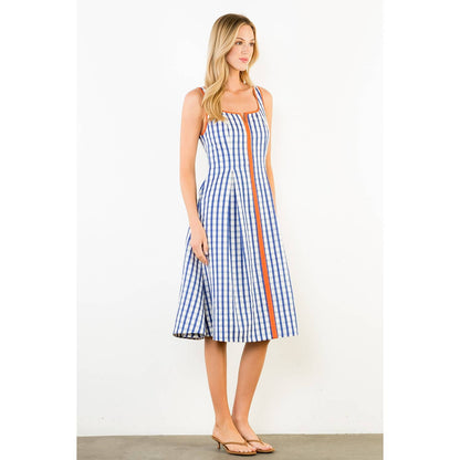 Thin Strap Gingham Pattern Dress