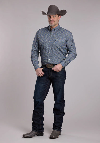 Roper Silver Foulard Western Button Up Shirt