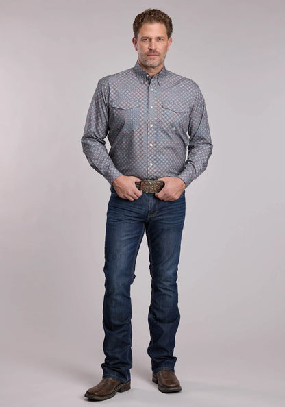 Roper Smoke Medallion Western Button Up Shirt