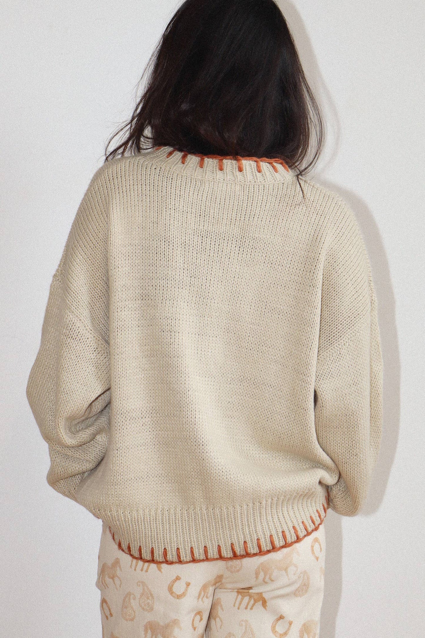 Bailey Rose Horseshoe Stitch Oversized Sweater