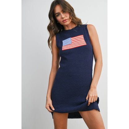 American Flag Sleeveless Knit Dress