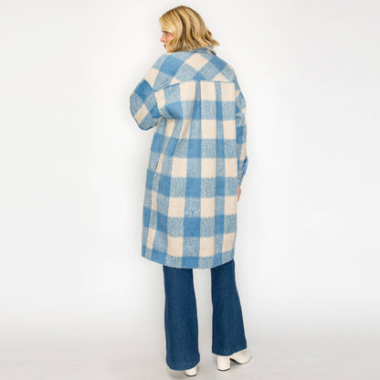 Serene Check Longline Coat