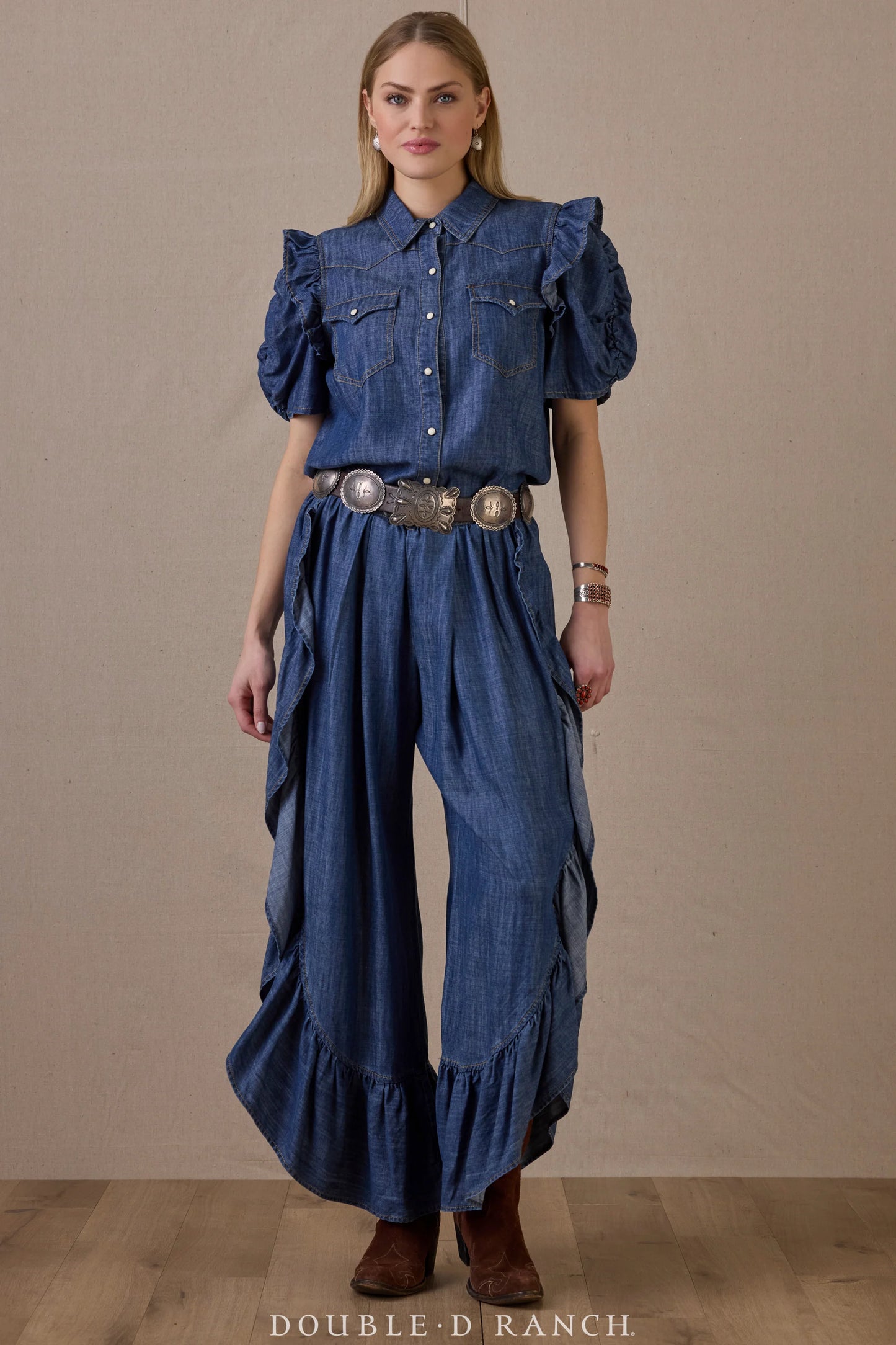 Double D Ranch Sweet Denim Blue Top
