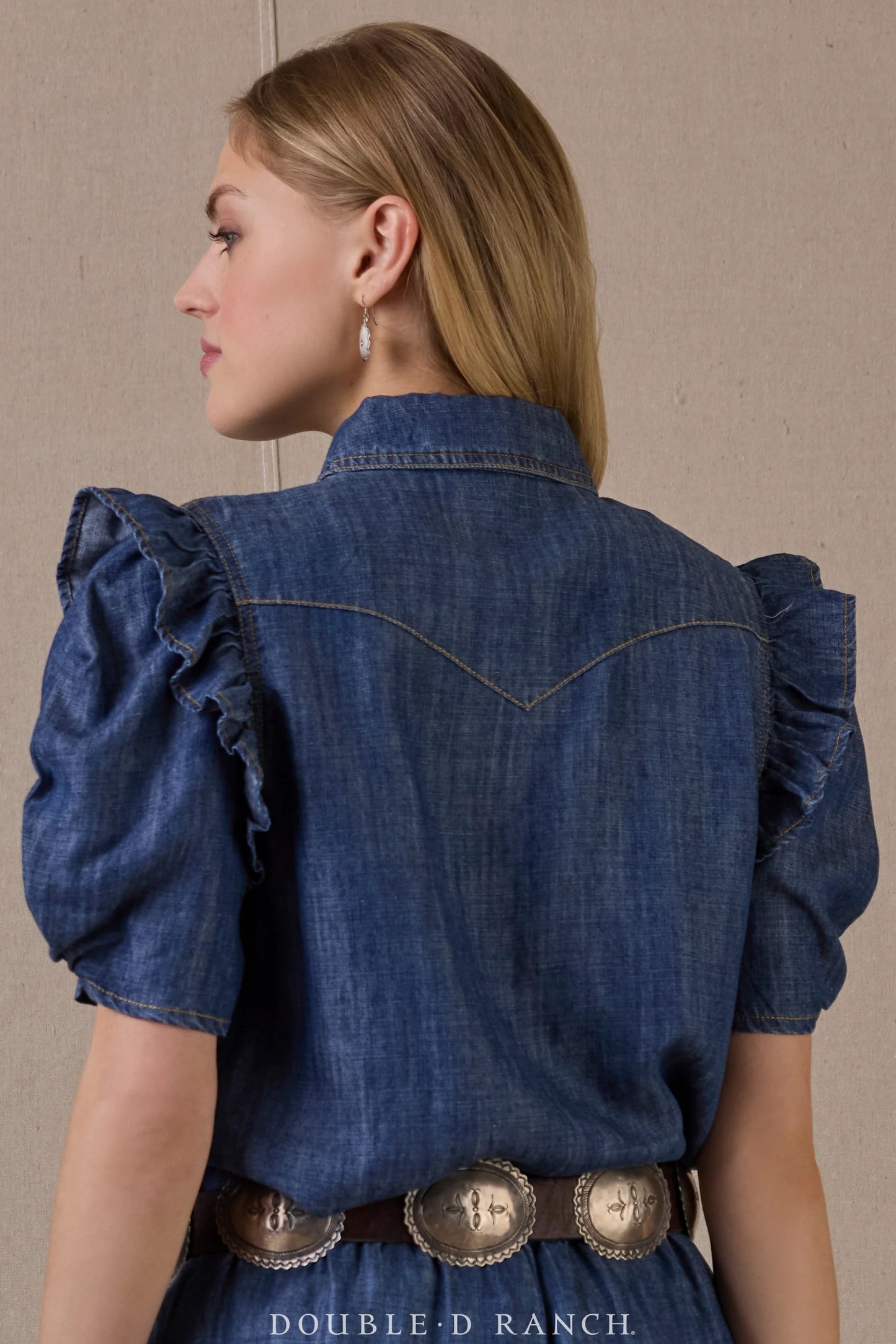 Double D Ranch Sweet Denim Blue Top