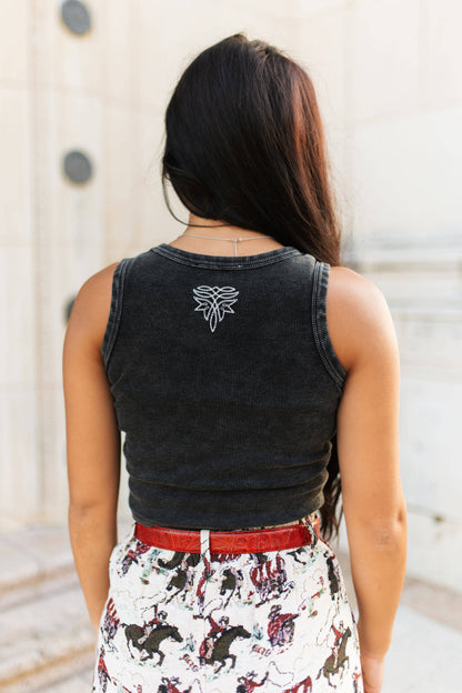 Black Boot Stitch Tank