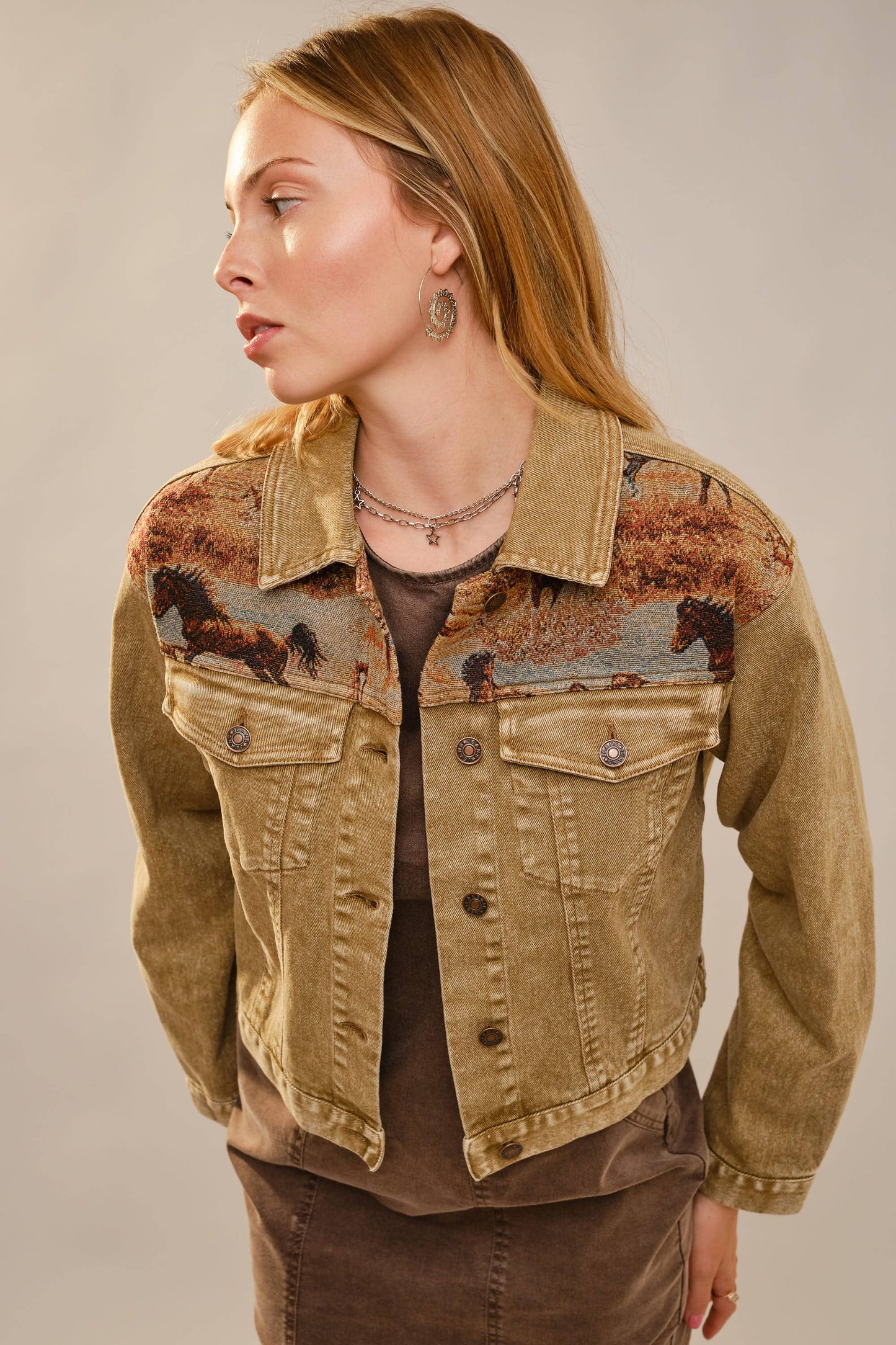 Western Tapestry Denim Jacket