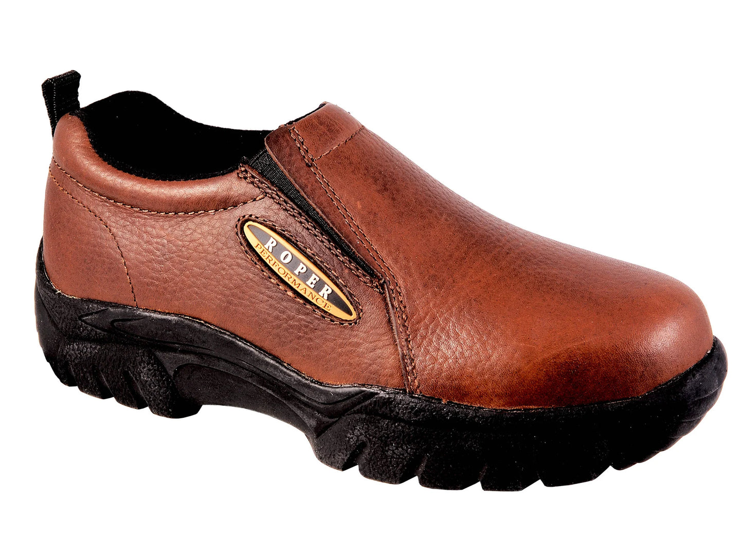 Roper Performance Slip On Bay Brown Tumbled Leather Shoes