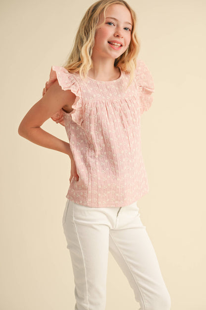 Tween Girls Lace Tie Open Back Top
