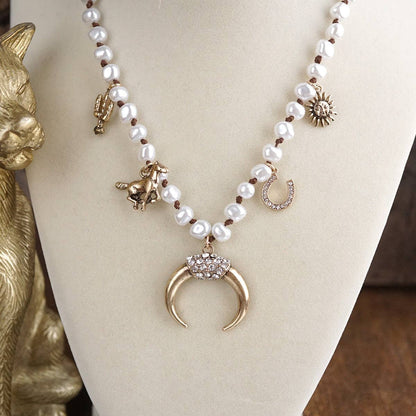 PennyLine Inc. Cowgirl Story – Pearl Charm Necklace