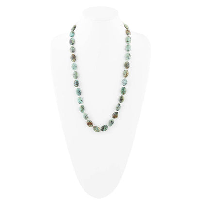 Barse Green African Turquoise Slip On Sterling Silver Necklace