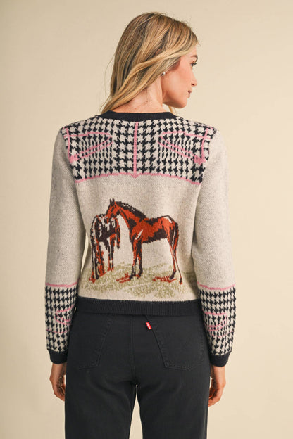 &MERCI Horse Motif Sweater