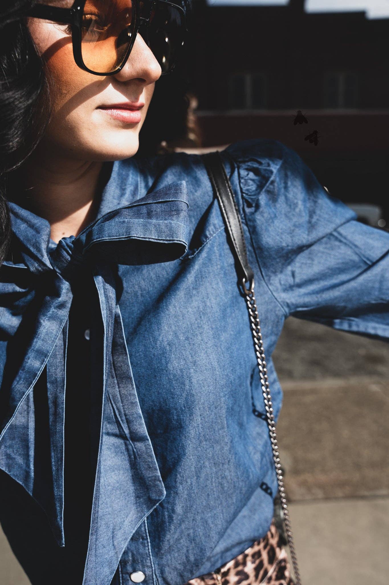 Highway Blues Bow Tie Blouse