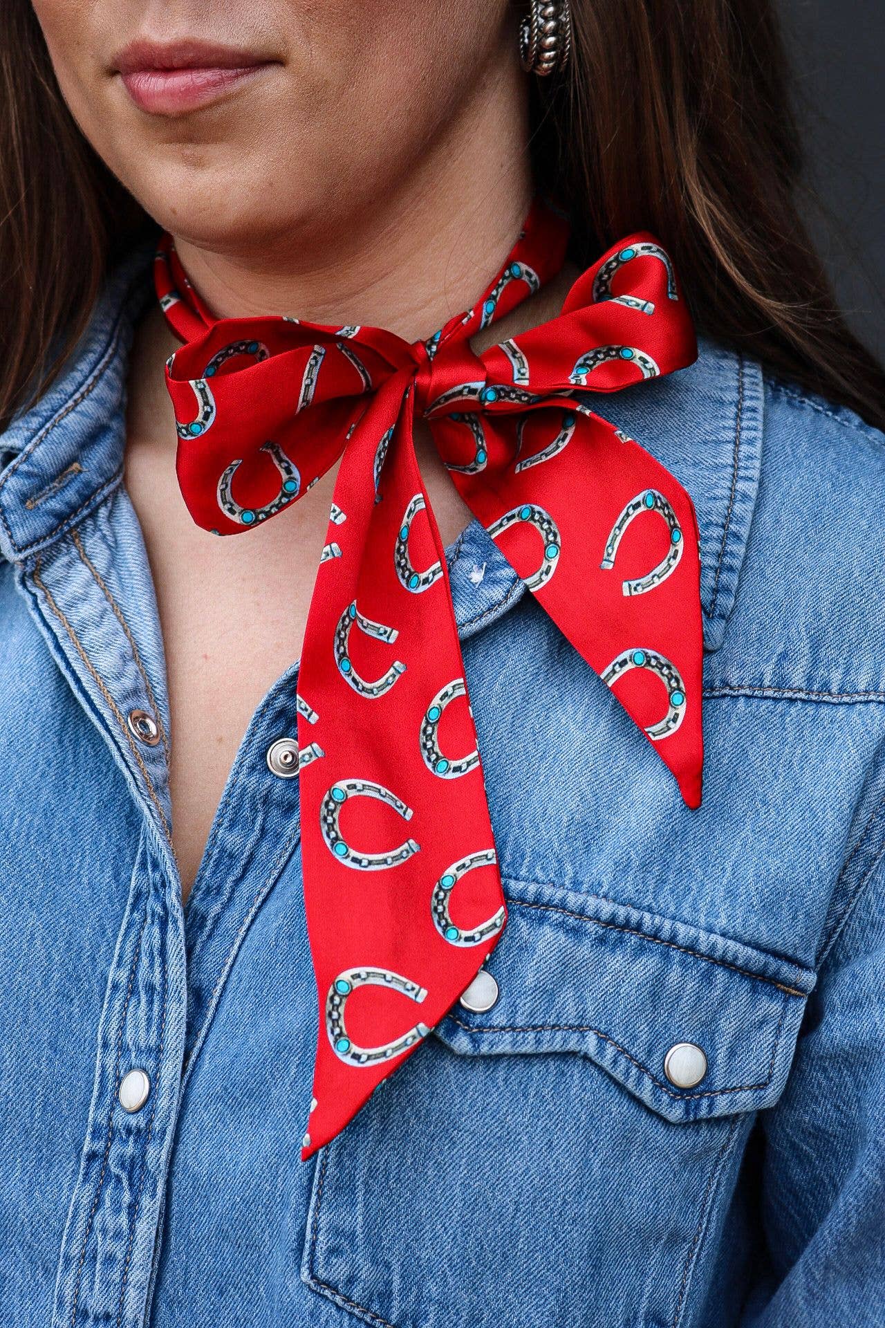 West & Co. Red Silk Twilly Scarf