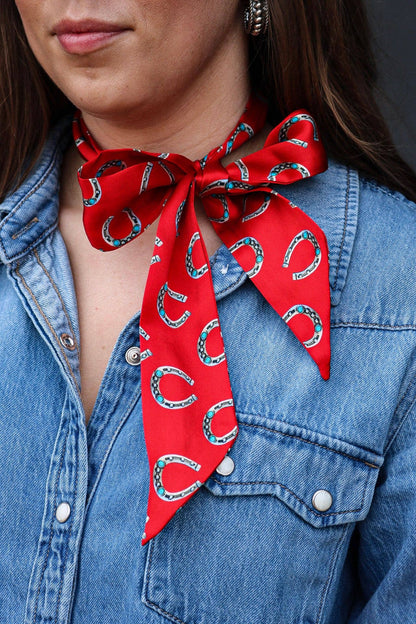 West & Co. Red Silk Twilly Scarf