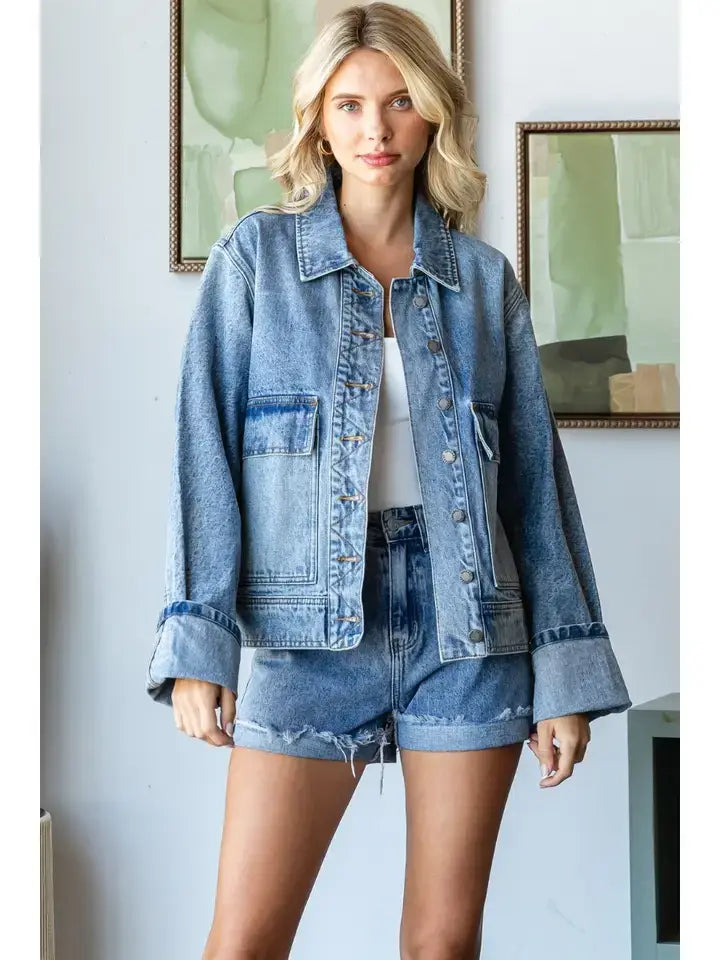 Big Pocket Denim Shacket