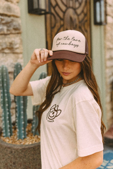 Brown & Tan For the Love of Cowboys Trucker Hat