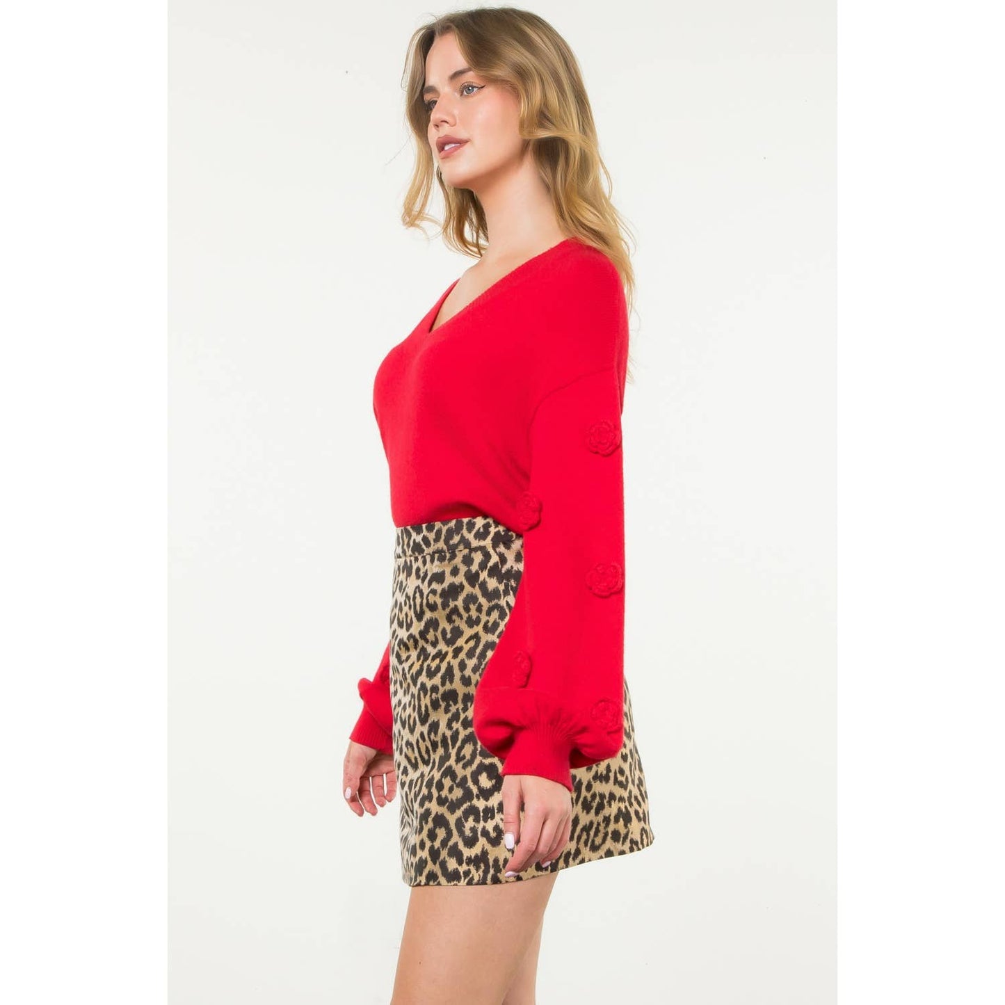 Flower Detail Knit Top