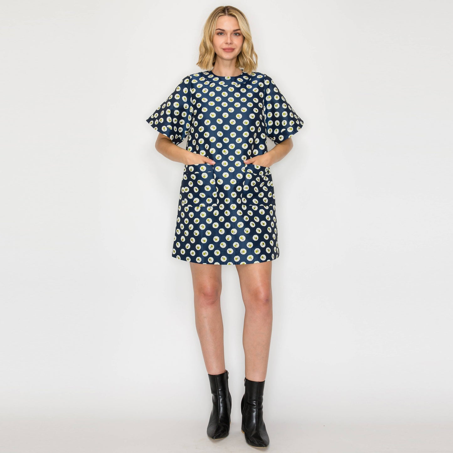 Flower Polka Dots Mini Dress
