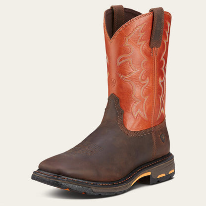 Ariat Dark Earth WorkHog Wide Square Toe Work Boot